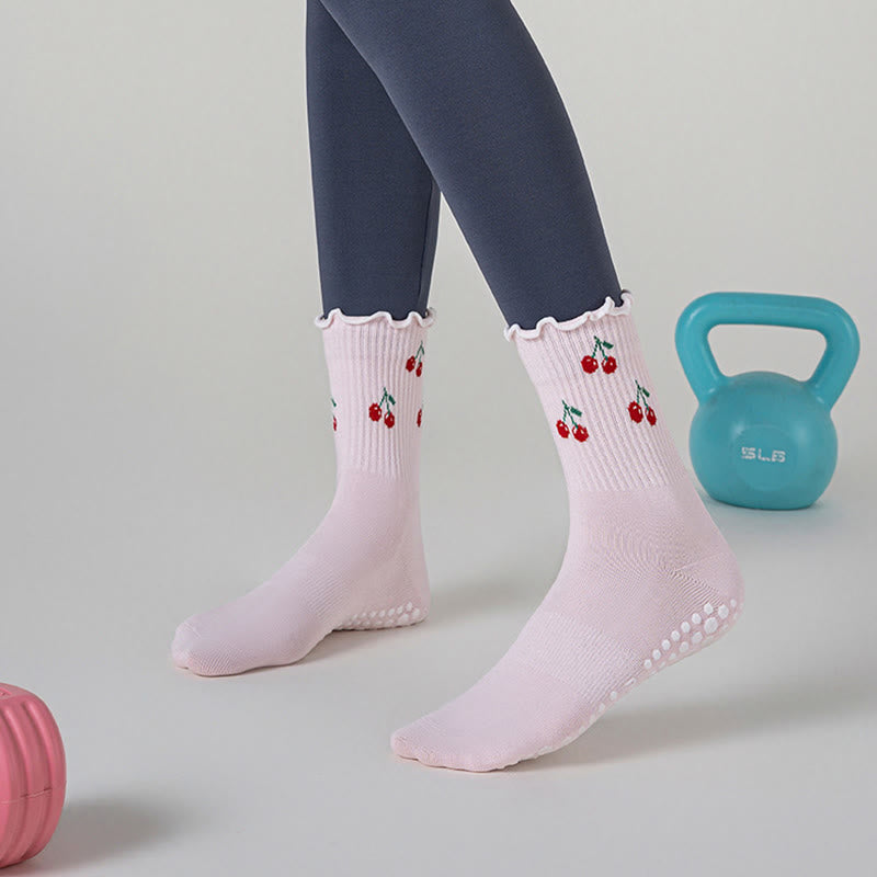 Cherry Lemon Grip Socks(3 Pairs) - image 2