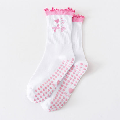 Fruit Series Grip Socks(3 Pairs) - Pink - EU36-40(US3-7) - image 11