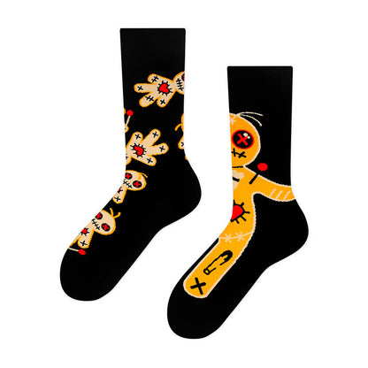 Creative Mismatched Skull Quarter Socks(4 Pairs) - image 1
