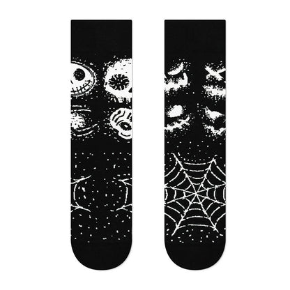 Creative Mismatched Skull Quarter Socks(4 Pairs) - image 5
