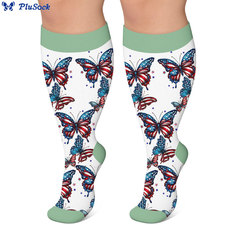 Plus Size Butterfly Bow Tie Compression Socks - image 3