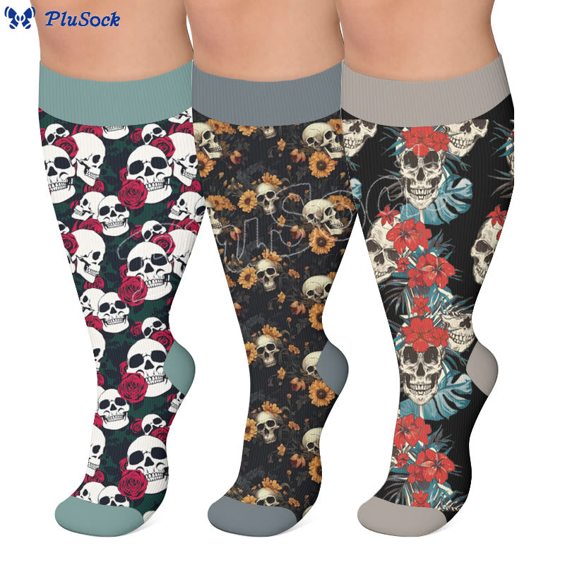 Skull Floral Compression Socks - image 0