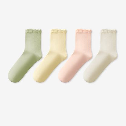 Heart Shape Sleep Socks(4 Pairs) - Multicolor - EU36-40(US3-7) - image 7