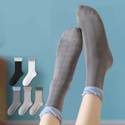Lace Sleep Socks(5 Pairs) - Multicolor - EU 36-40(US 3-7) - image 0