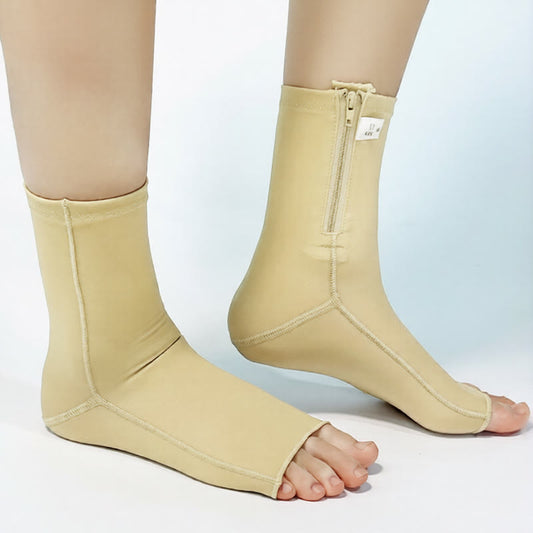 Post Surgery Zipper Open Toe Compression Foot Sleeves - image 0