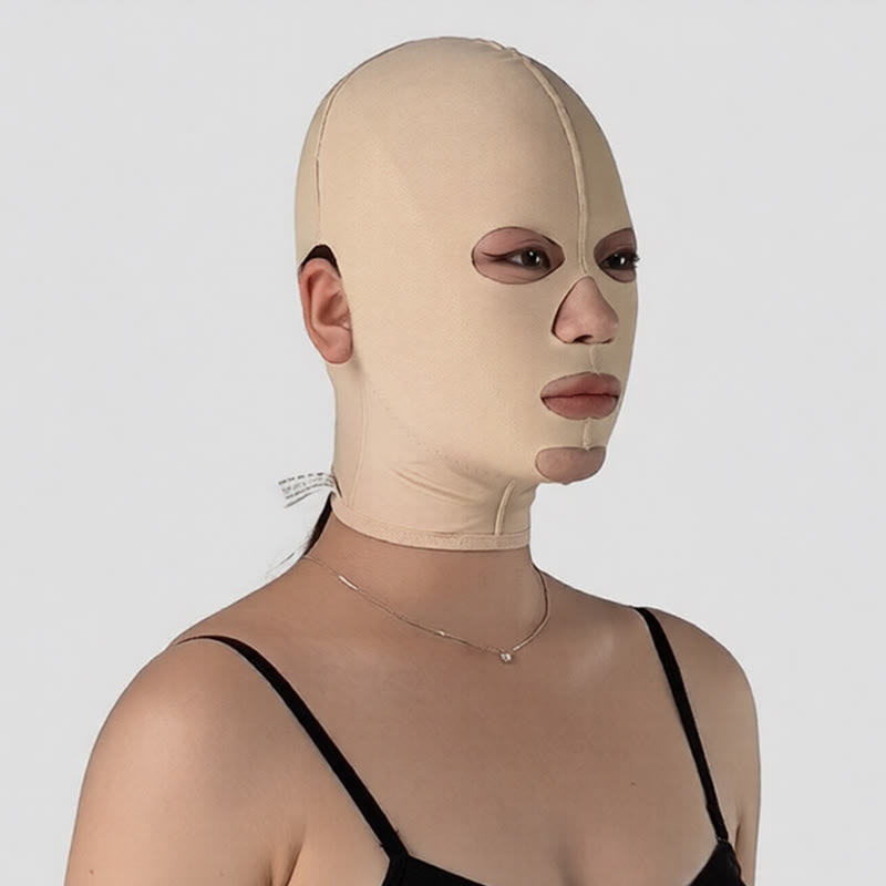 Post Surgery Back Zipper Closure Face Mask - Nude - S - image 0