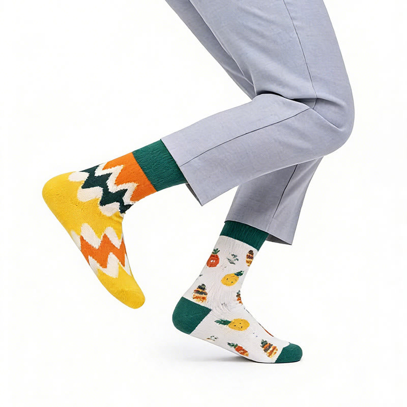 Pineapple Pattern Quarter Socks - Green - EU36-43(US3-9) - image 0