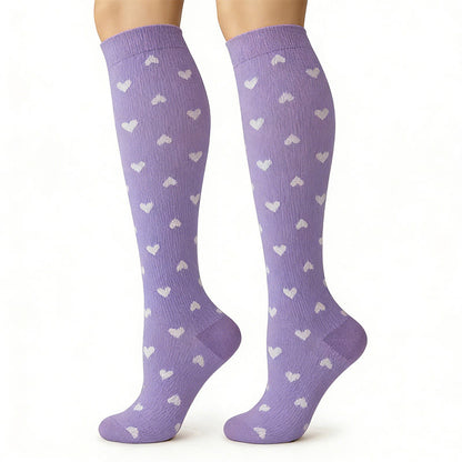 Polka Dot Purple Series Compression Socks(6 Pairs) - image 6