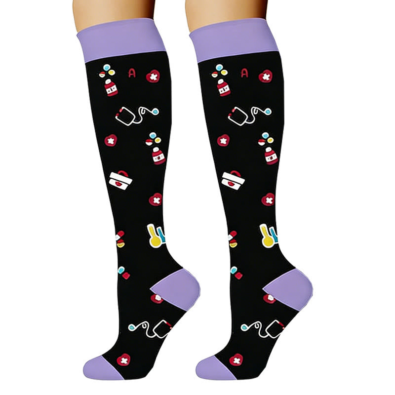 Medical Print Sweat-wicking Compression Socks(6 Pairs) - image 6
