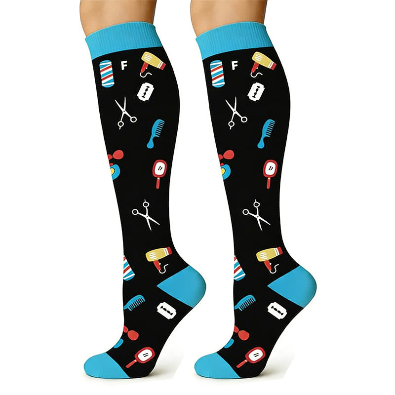 Medical Print Sweat-wicking Compression Socks(6 Pairs) - image 3