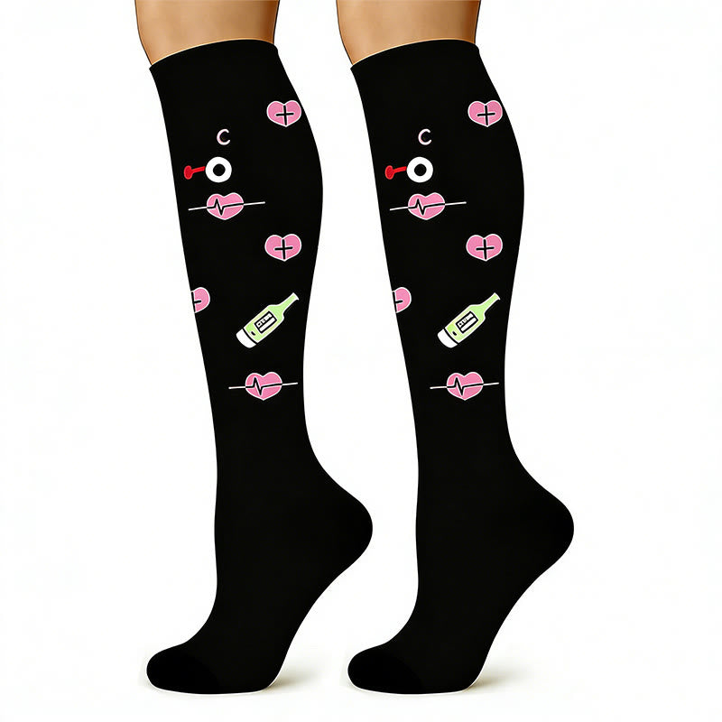 Medical Print Sweat-wicking Compression Socks(6 Pairs) - image 5