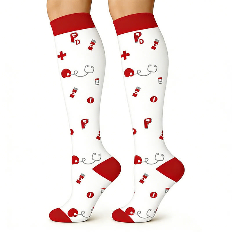 Medical Print Sweat-wicking Compression Socks(6 Pairs) - image 7