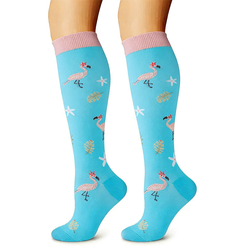 Cute Animal Plant Print Compression Socks(6 Pairs) - image 2