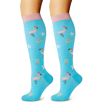 Cute Animal Plant Print Compression Socks(6 Pairs) - image 2