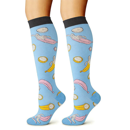 Cute Animal Plant Print Compression Socks(6 Pairs) - image 3