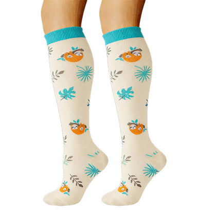 Cute Animal Plant Print Compression Socks(6 Pairs) - image 6