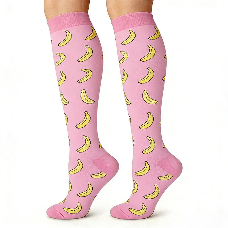 Animal Fruit Knee High Compression Socks(6 Pairs) - image 2