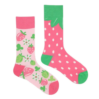 Playful Strawberry Patch Quarter Socks - image 1