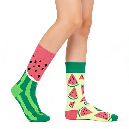Watermelon Pattern Quarter Socks - Green - EU36-43(US3-9) - image 0