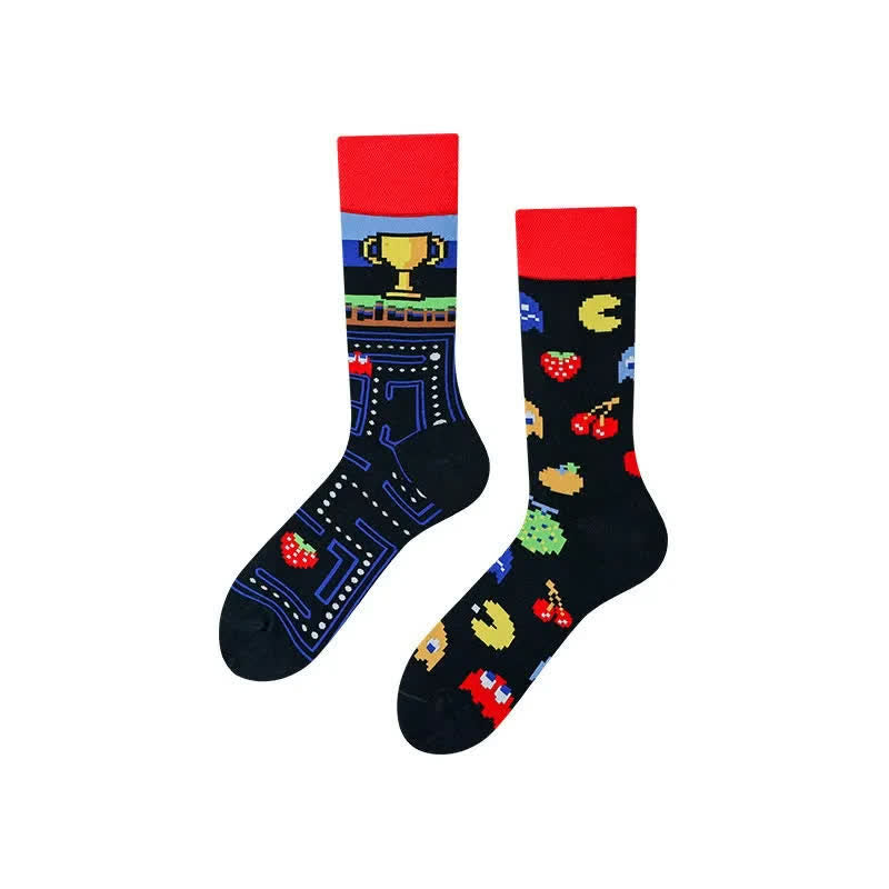 Pixel Fruit Trophy Quarter  Socks - image 1