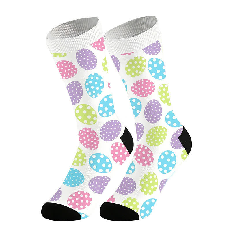 Oval Dot Quarter Socks(2 Pais) - White - EU36-44(US3-10) - image 2