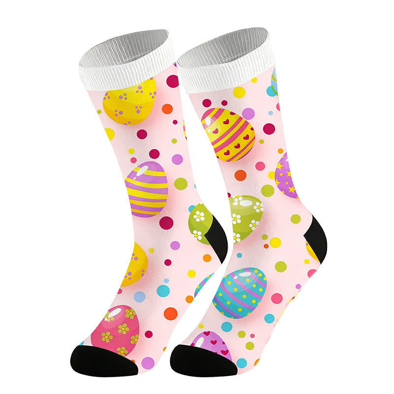 Pastel Easter Egg Quarter Socks - Pink - EU36-44(US3-10) - image 4