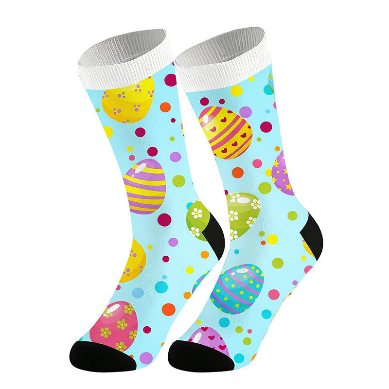 Pastel Easter Egg Quarter Socks - Blue - EU36-44(US3-10) - image 2