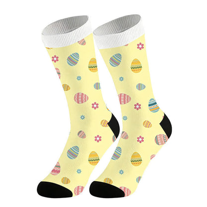 Easter Egg Floral Quarter Socks(2 Pairs) - Yellow - EU36-44(US3-10) - image 2