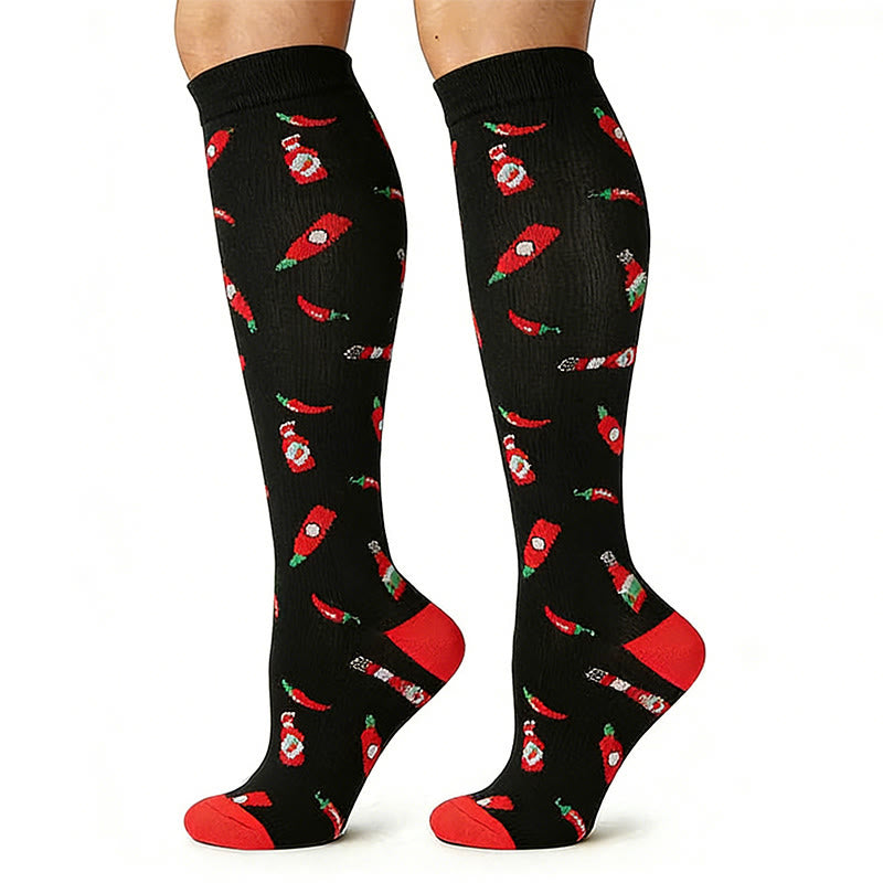 Fun Print Compression Socks(4 Pairs) - image 3