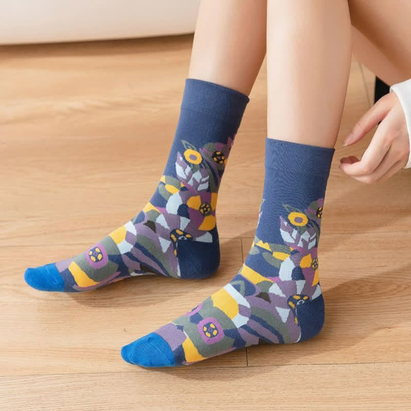 Stylish Printed Quarter Socks(3 Pairs) - image 7
