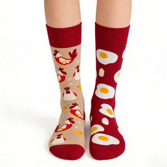 Chicken Egg Quarter Socks - Red - EU36-43(US3-9) - image 0