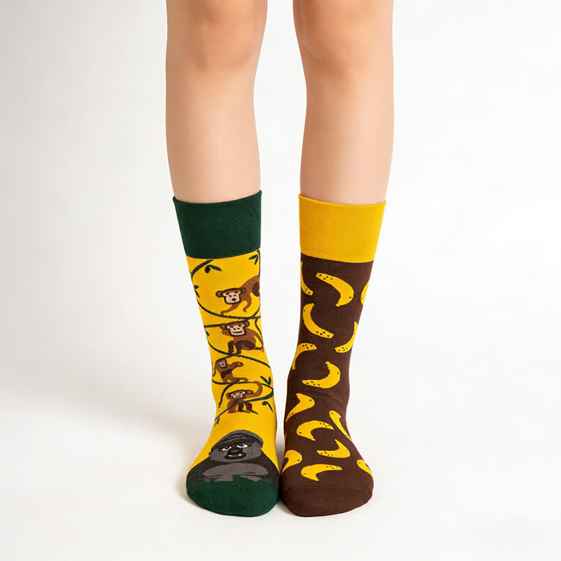 Monkey Banana Quarter Socks - Yellow - EU36-43(US3-9) - image 0