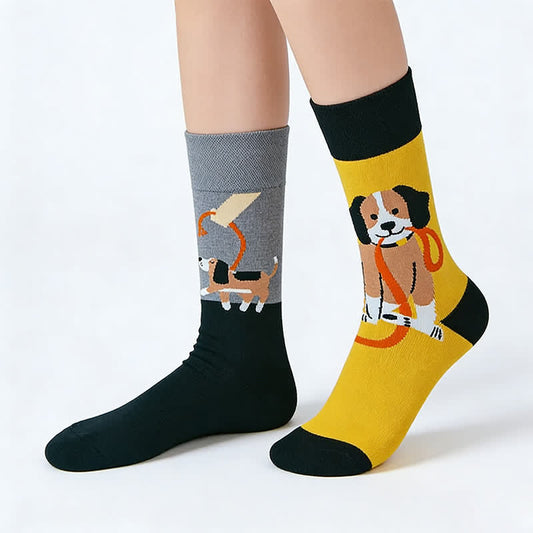 Cute Dog Quarter Socks - Yellow - EU36-43(US3-9) - image 0