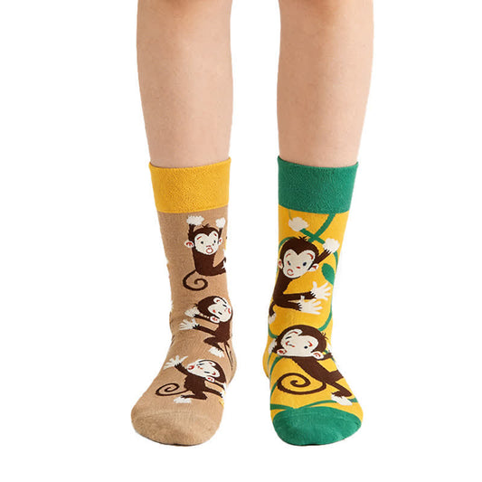 Playful Monkey Quarter Socks - Yellow - EU36-43(US3-9) - image 0