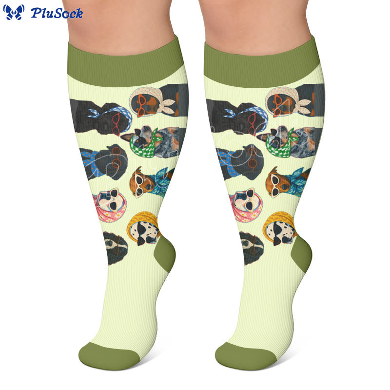 Plus Size Dog Print Compression Socks - image 4