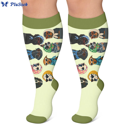 Plus Size Cute Dog Print Compression Socks - image 7