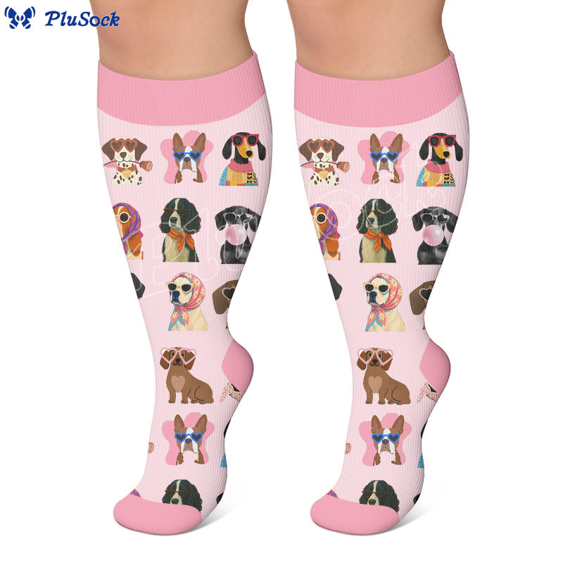 Plus Size Dog Print Compression Socks - image 3