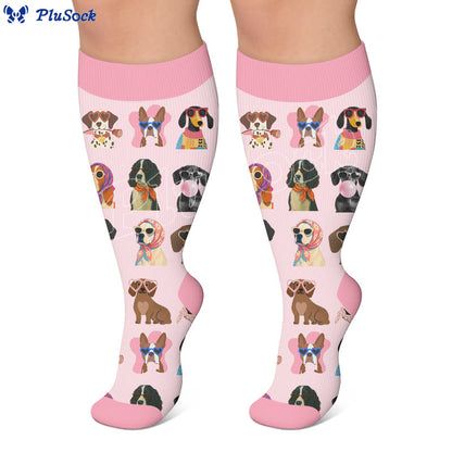 Plus Size Dog Print Compression Socks - image 3
