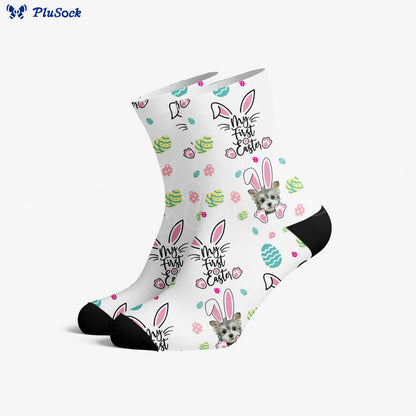 Cute Easter Dog Quarter Socks - White - EU37-44(US4-10) - image 0