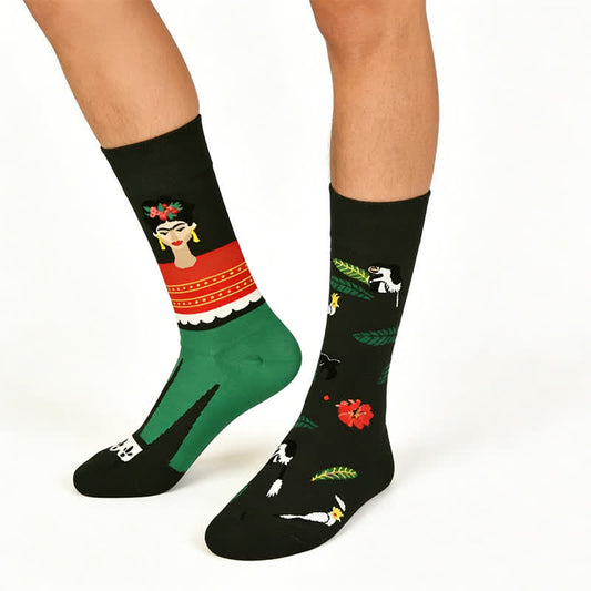 Forest Queen Cotton Quarter Socks - Black - EU36-43(US3-9) - image 0