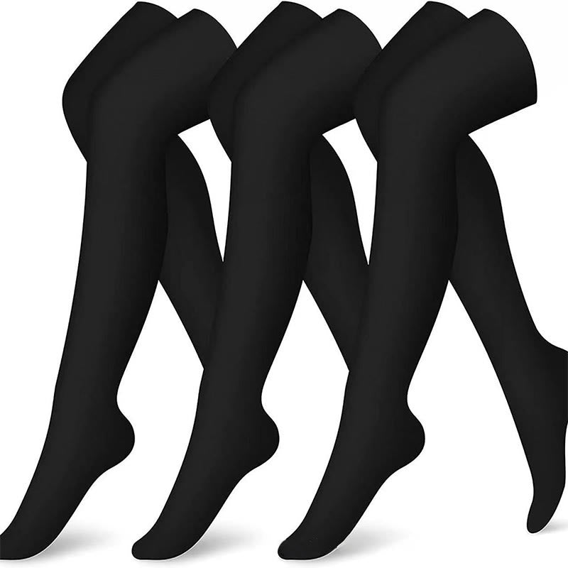 Rose Navy Blue Black Thigh High Compression Socks(3 Pairs) - image 9