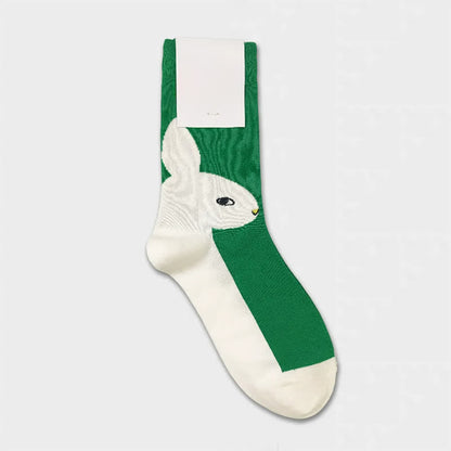 Easter Rabbit Colorblock Quarter Socks(3 Pairs) - Green - EU36-40(US3-7) - image 2