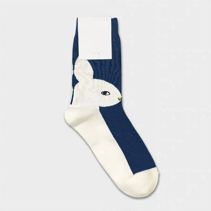 Easter Rabbit Colorblock Quarter Socks(3 Pairs) - Blue - EU36-40(US3-7) - image 6