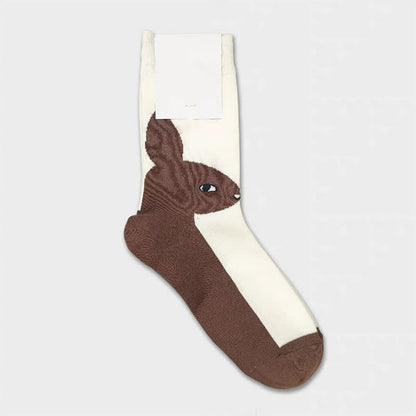 Easter Rabbit Colorblock Quarter Socks(3 Pairs) - Coffee - EU36-40(US3-7) - image 4