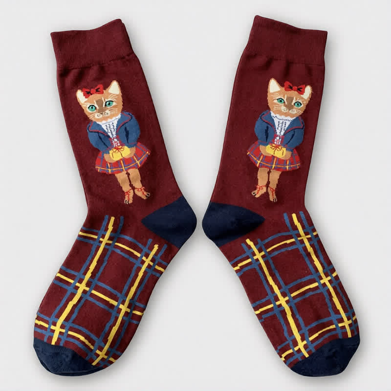 Cute Cat Flower Quarter Socks(3 Pairs) - image 6
