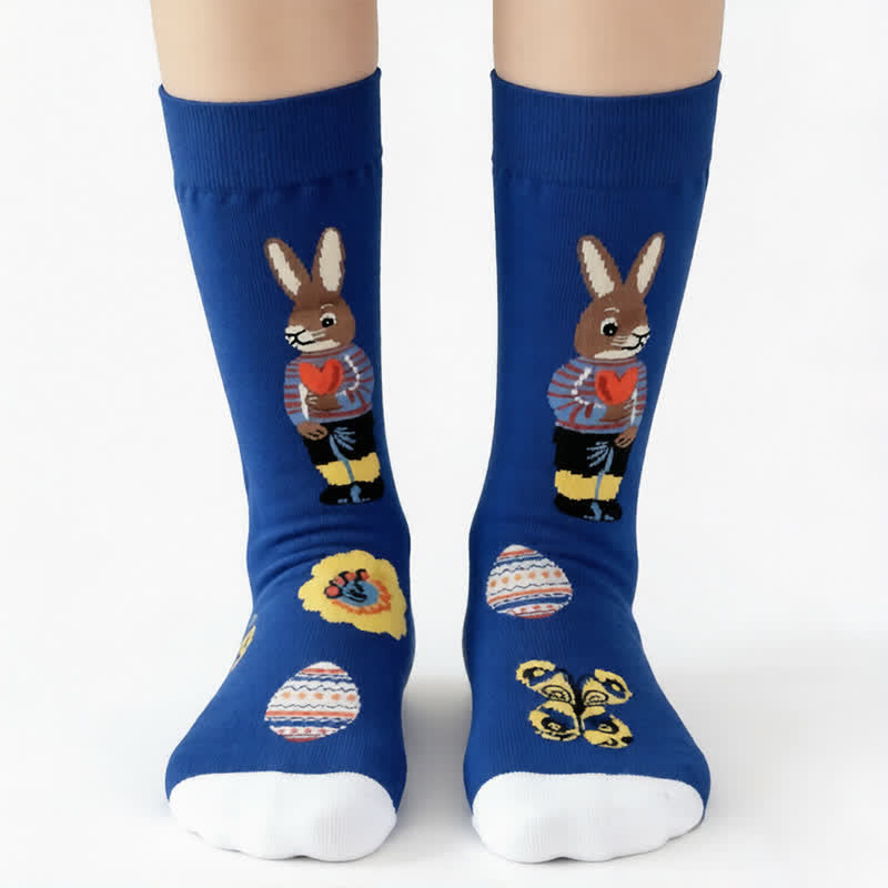Playful Easter Rabbit Quarter Socks (3 Pairs) - image 3