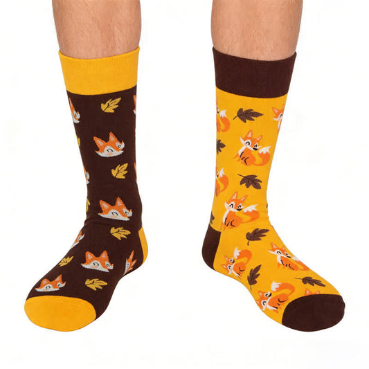 Cute Fox Cartoon Quarter Socks - Orange - EU36-43(US3-9) - image 0
