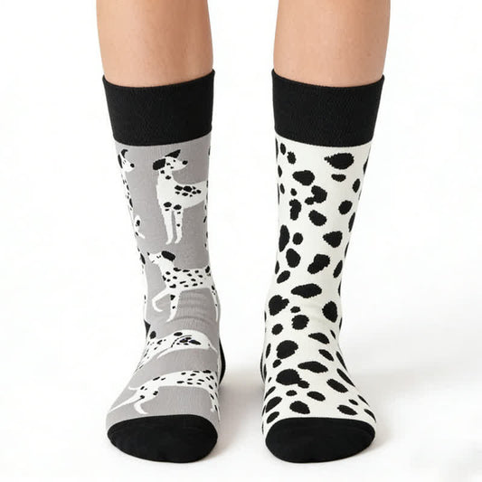 Dalmatian Cartoon Quarter Socks - Black - EU36-43(US3-9) - image 0