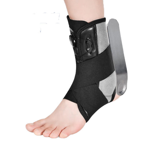 Aluminum Plate Foot Support Protection Ankle Brace - Black - M - image 0
