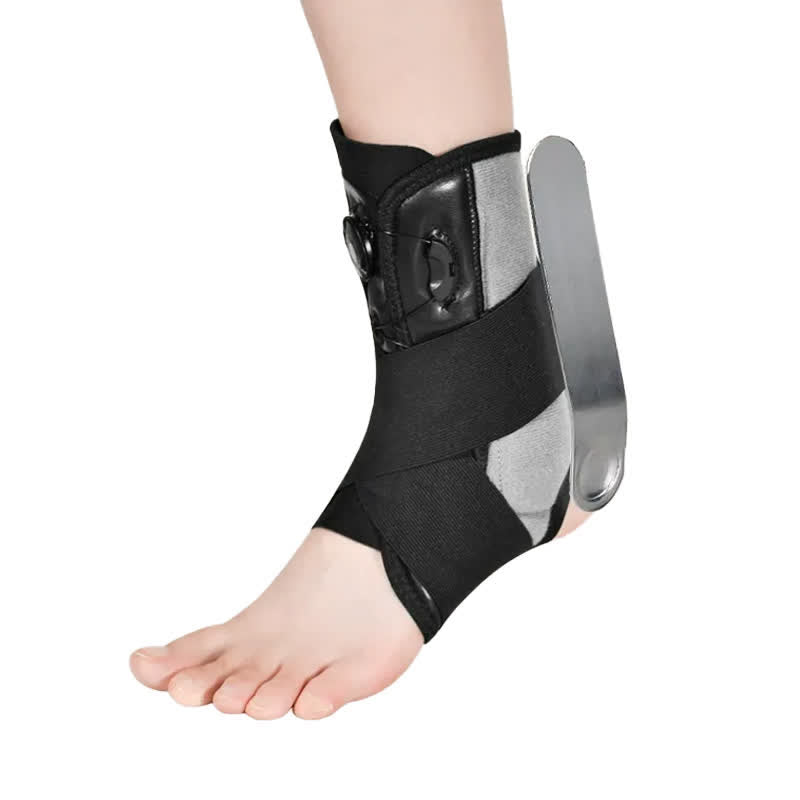 Adjustable Aluminum Plate Foot Support Ankle Brace - Black - M - image 0